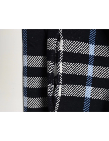 Burberry Blue Large Check Knit Hoodie,Cheap Replica Reps Burberry
