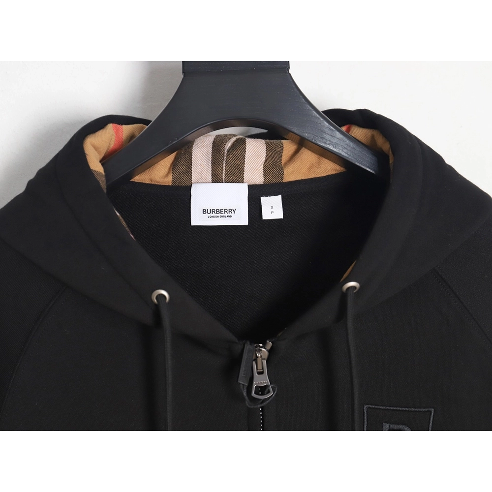 Burberry B Check Hooded ZipUp Hoodie TSK3,Cheap Replica Reps Burberry