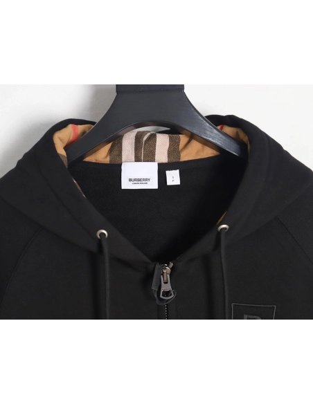 Burberry B Check Hooded ZipUp Hoodie TSK3,Cheap Replica Reps Burberry