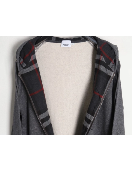 Burberry B Check Hooded ZipUp Hoodie TSK1,Cheap Replica Reps Burberry