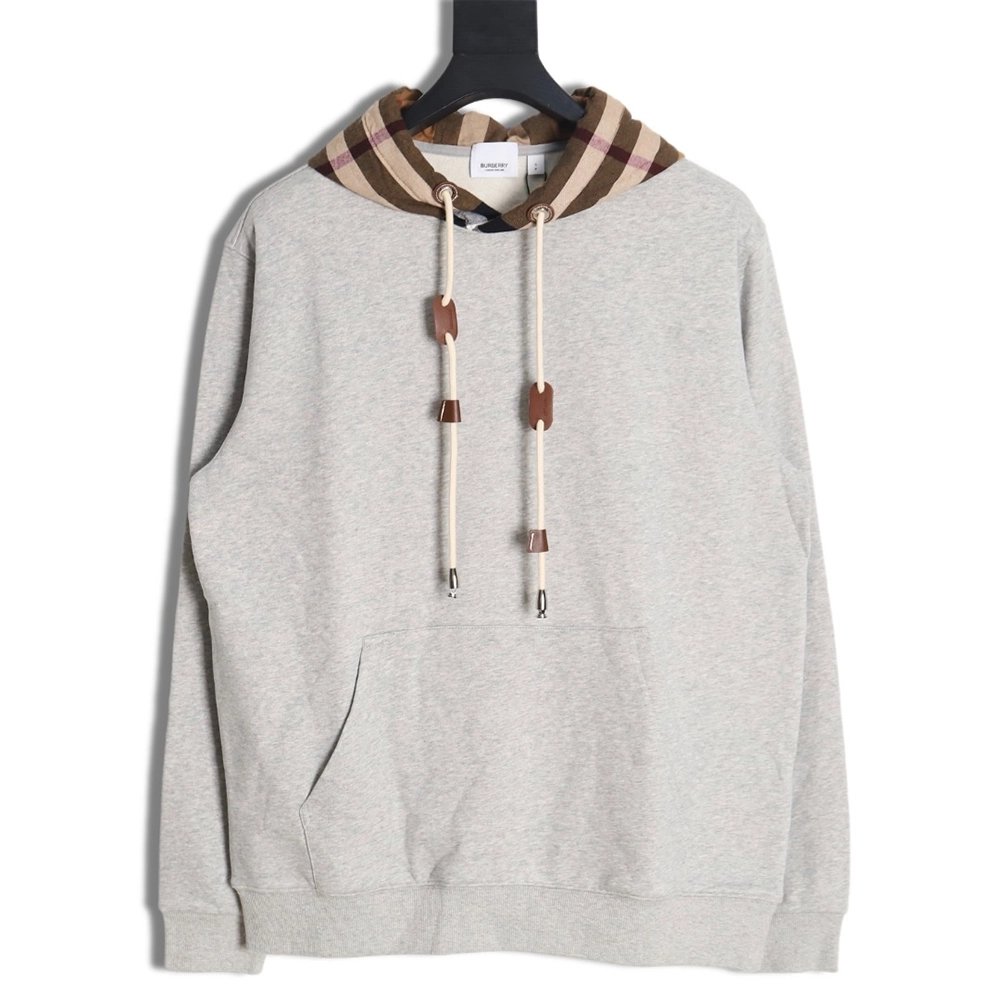 Burberry Checked Hooded Sweatshirt,Cheap Replica Reps Burberry
