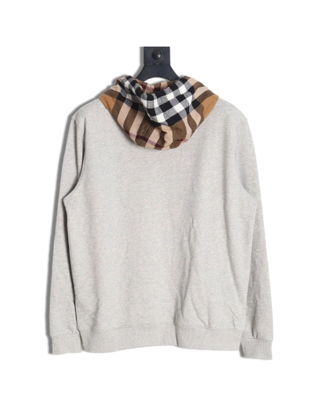 Burberry Checked Hooded Sweatshirt,Cheap Replica Reps Burberry