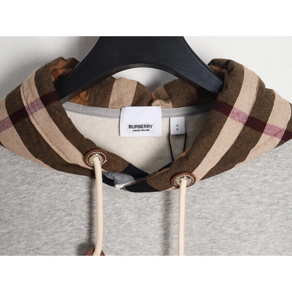 Burberry Checked Hooded Sweatshirt,Cheap Replica Reps Burberry