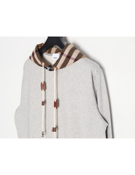 Burberry Checked Hooded Sweatshirt,Cheap Replica Reps Burberry