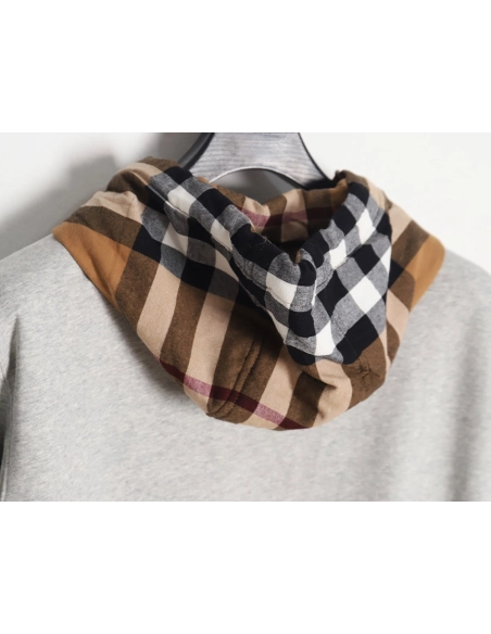 Burberry Checked Hooded Sweatshirt,Cheap Replica Reps Burberry