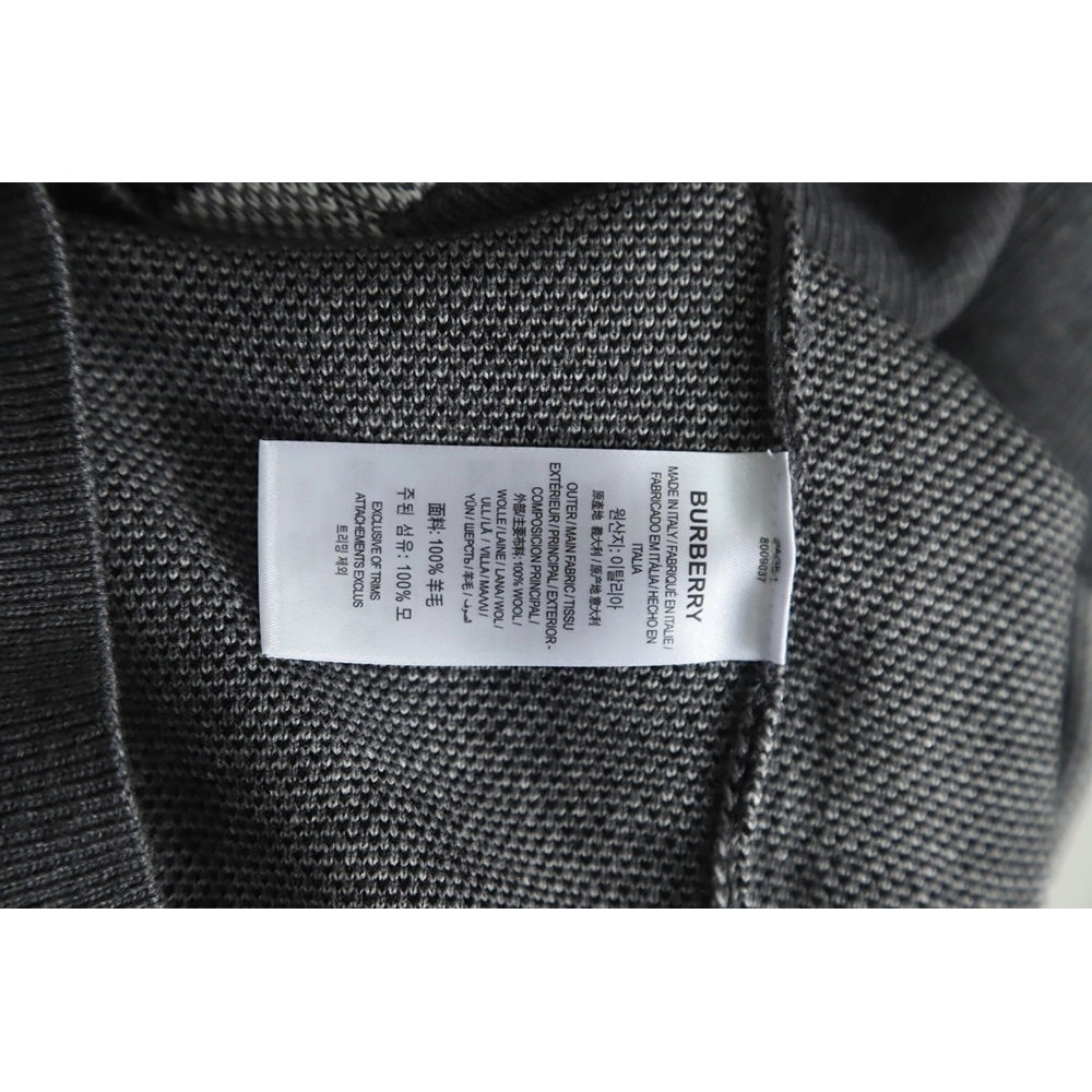 Burberry Grey Striped Knit Hoodie,Cheap Replica Reps Burberry