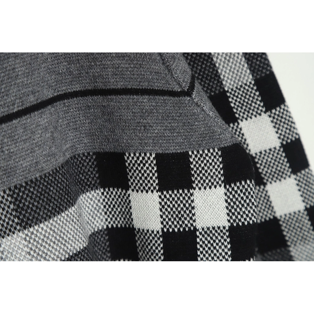 Burberry Grey Striped Knit Hoodie,Cheap Replica Reps Burberry