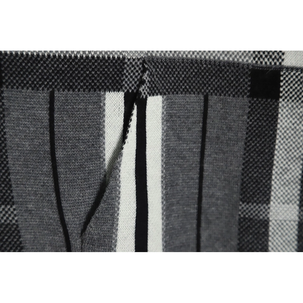 Burberry Grey Striped Knit Hoodie,Cheap Replica Reps Burberry