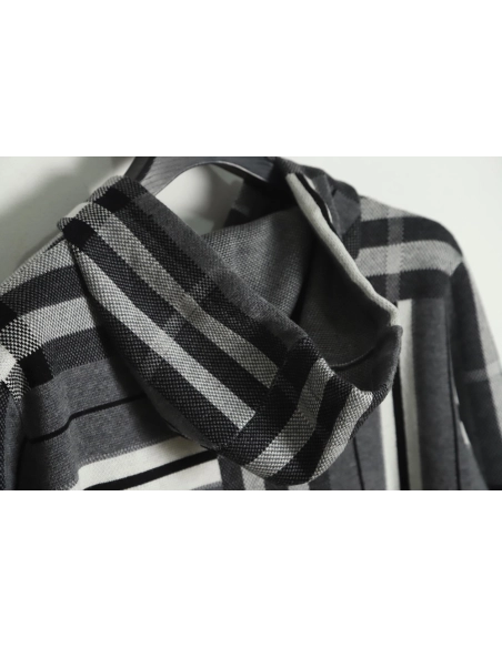 Burberry Grey Striped Knit Hoodie,Cheap Replica Reps Burberry