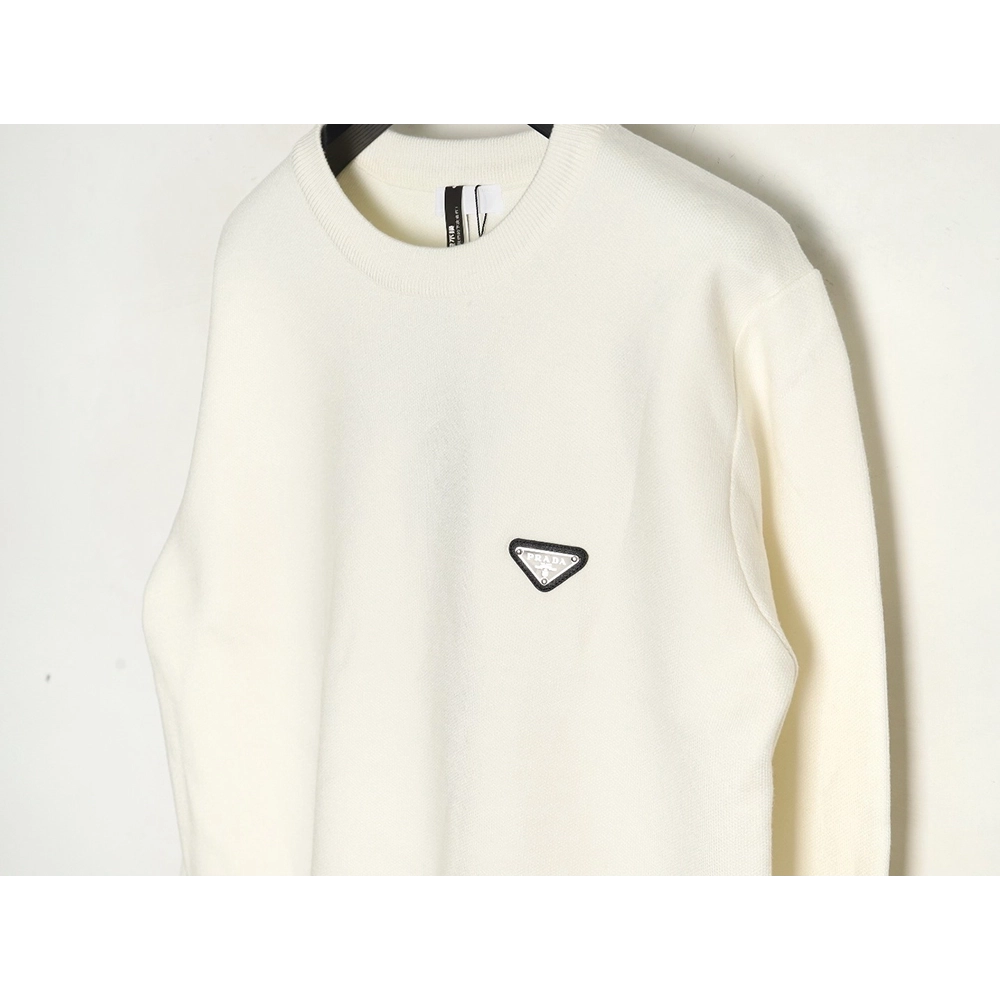 Prada triangle logo knitted sweater,Cheap Replica Reps Prada
