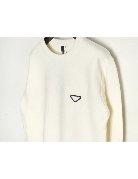 Prada triangle logo knitted sweater,Cheap Replica Reps Prada