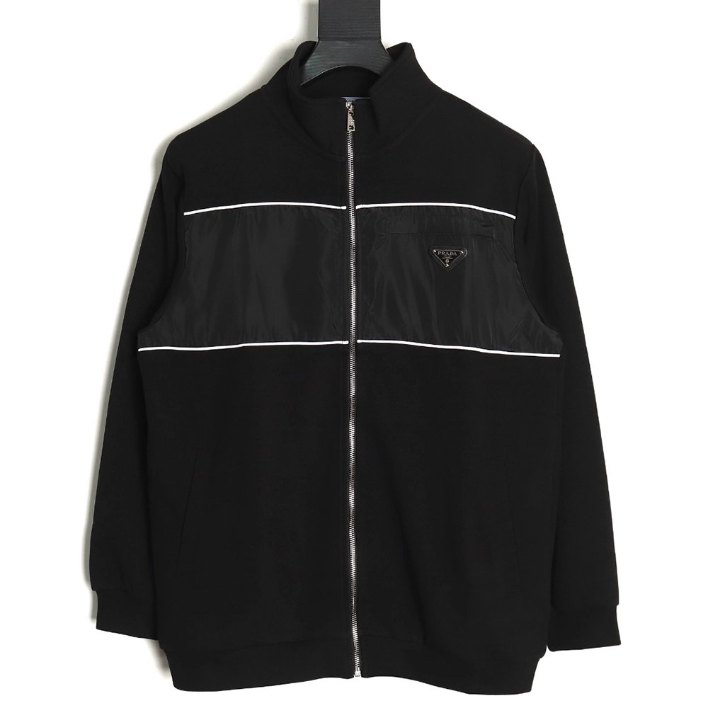Prada triangle logo patchwork jacket,Cheap Replica Reps Prada