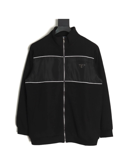 Prada triangle logo patchwork jacket,Cheap Replica Reps Prada