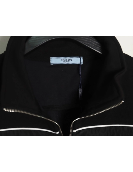 Prada triangle logo patchwork jacket,Cheap Replica Reps Prada