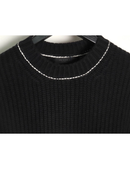 Prada Chunky White Crewneck Sweater,Cheap Replica Reps Prada
