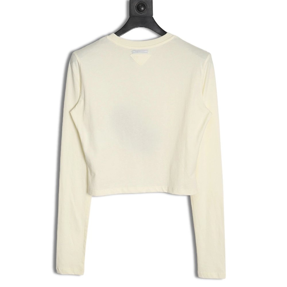 Prada classic logo print long sleeve Tshirt TSK1,Cheap Replica Reps Prada