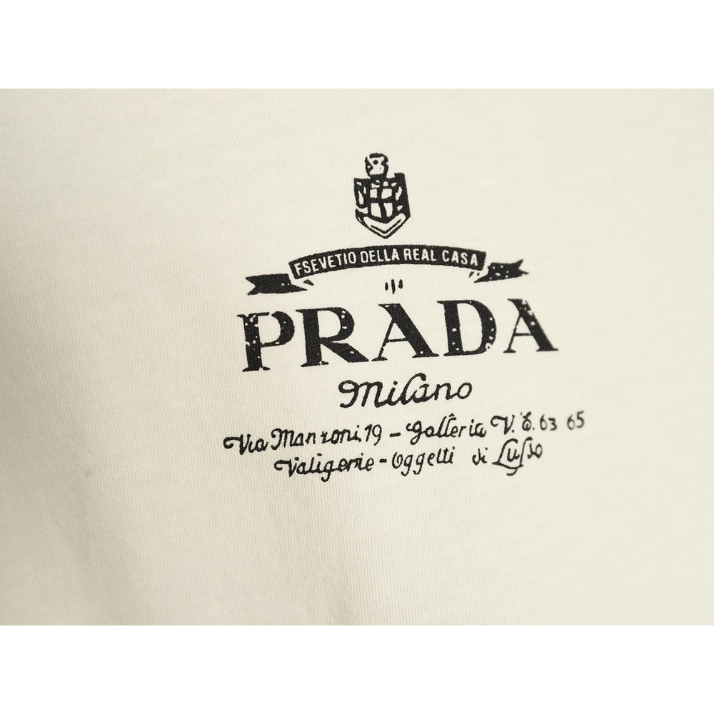 Prada classic logo print long sleeve Tshirt TSK1,Cheap Replica Reps Prada