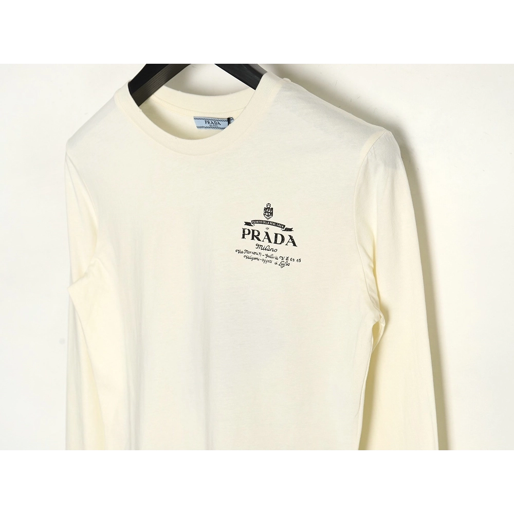 Prada classic logo print long sleeve Tshirt TSK1,Cheap Replica Reps Prada