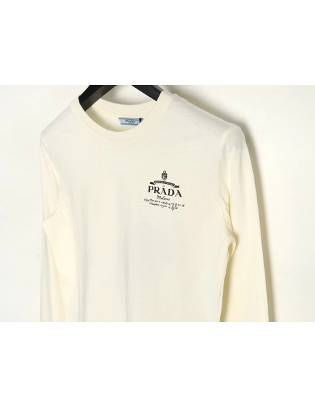 Prada classic logo print long sleeve Tshirt TSK1,Cheap Replica Reps Prada