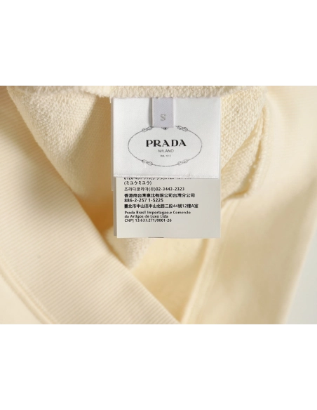Prada distressed logo print lapel sweatshirt,Cheap Replica Reps Prada