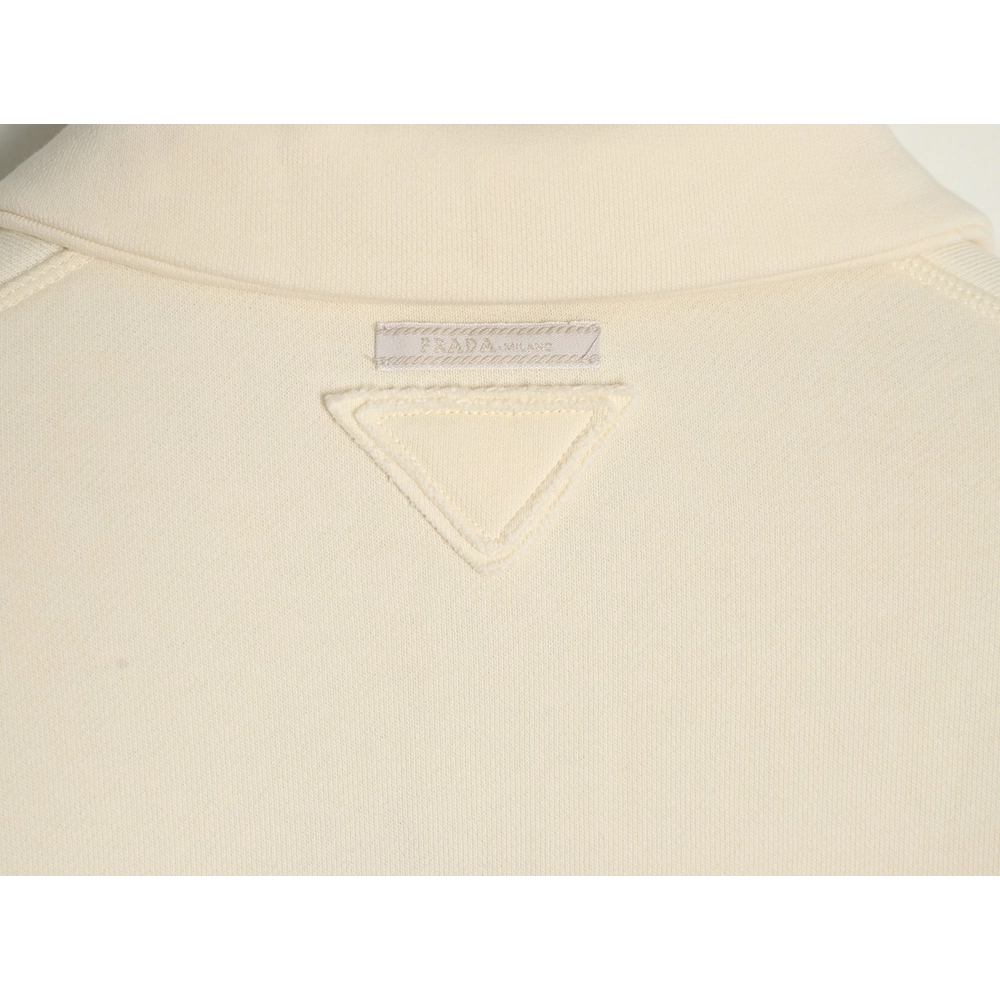 Prada distressed logo print lapel sweatshirt,Cheap Replica Reps Prada