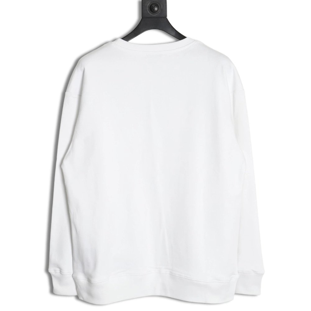 Prada Cotton Crew Neck Sweatshirt with Large Logo Print on Collar,Cheap Replica Reps Prada