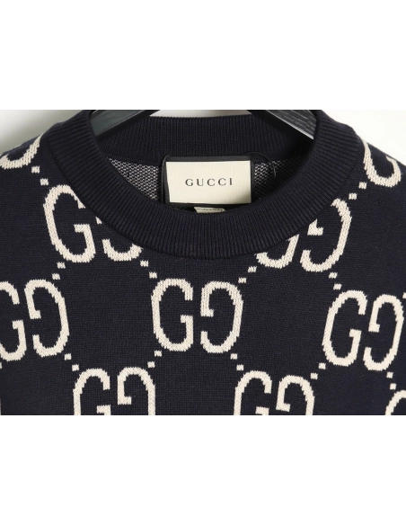 Gucci Classic Double G jacquard sweater TSK1,Cheap Replica Reps Gucci