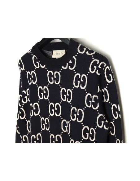 Gucci Classic Double G jacquard sweater TSK1,Cheap Replica Reps Gucci