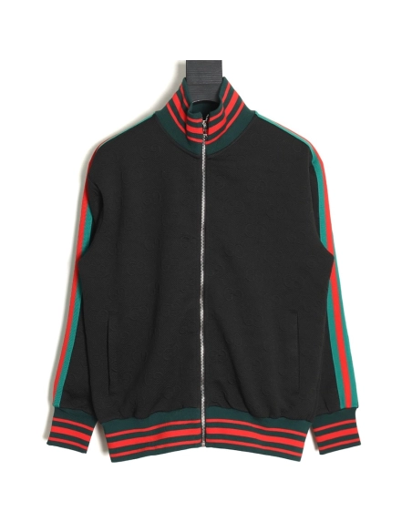Gucci side webbing all over printed double G jacquard jacket SL,Cheap Replica Reps Gucci