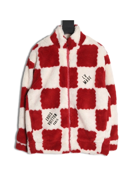 Louis vuitton nigo checkerboard sherpa jacket,Cheap Replica Reps Louis Vuitton