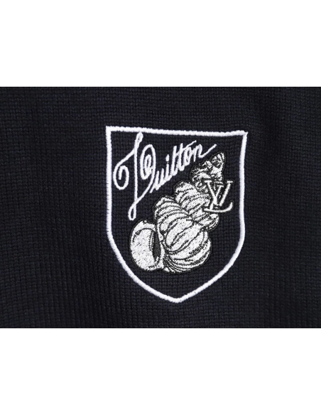Louis Vuitton conch embroidered diamond crew neck sweater,Cheap Replica Reps Louis Vuitton