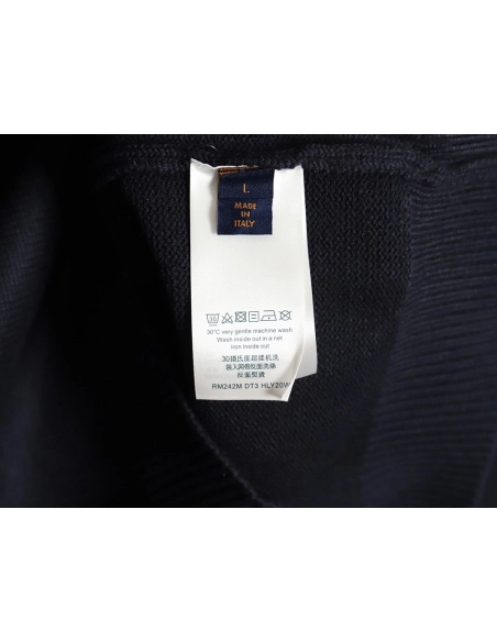 Louis Vuitton conch embroidered diamond crew neck sweater,Cheap Replica Reps Louis Vuitton