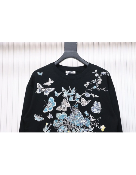 Dior floral butterfly crewneck sweatshirt TSK1,Cheap Replica Reps Dior