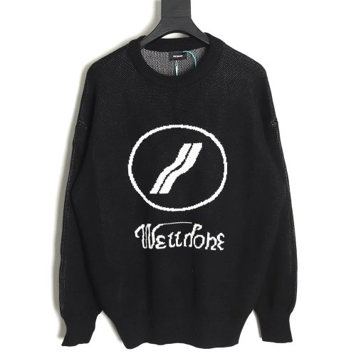 We11 Done jacquard logo knitted sweater TSK2,Cheap Replica Reps We11done