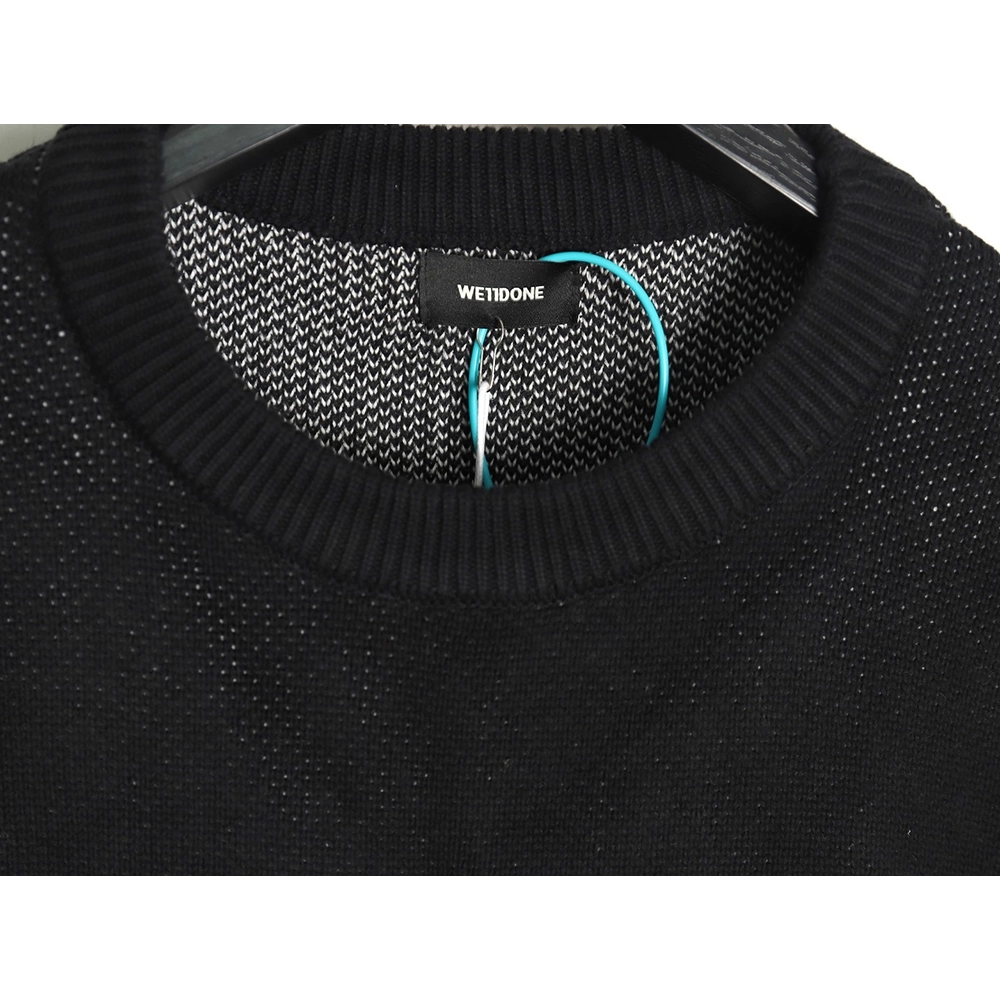We11 Done jacquard logo knitted sweater TSK2,Cheap Replica Reps We11done