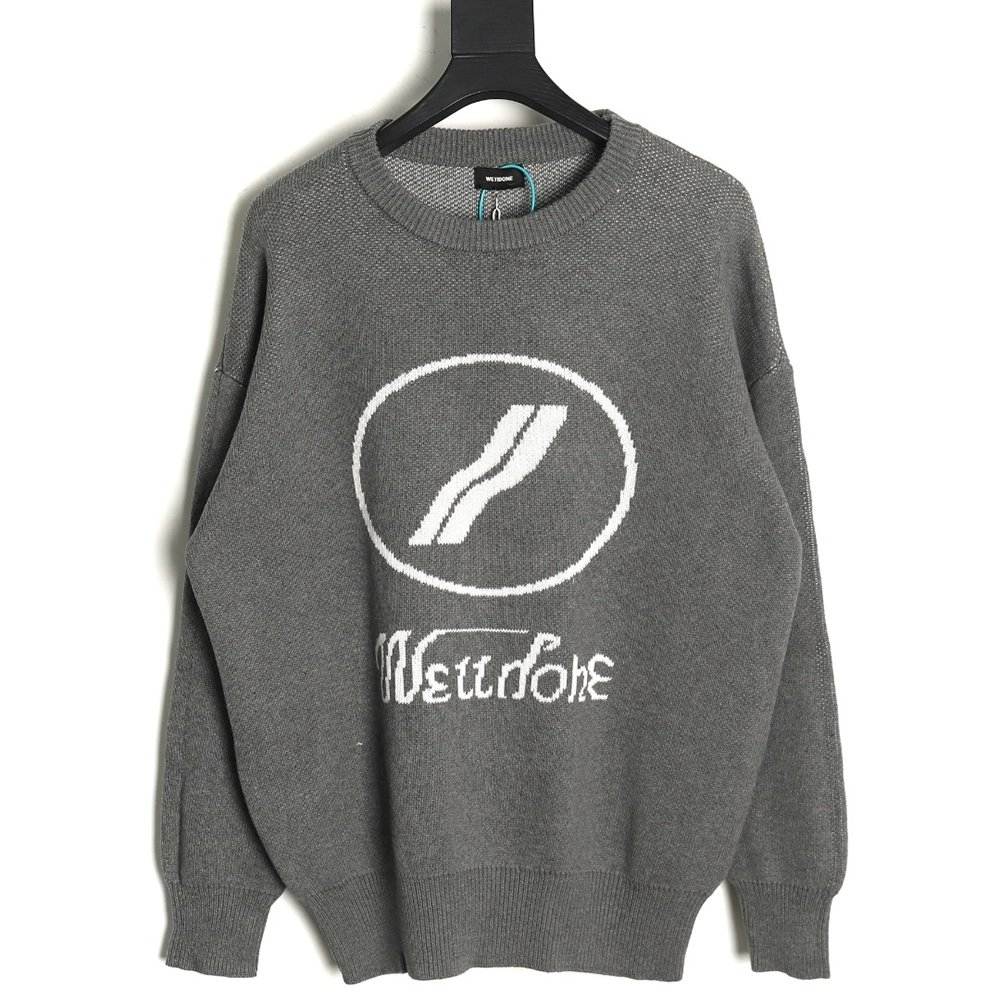 We11 Done jacquard logo knitted sweater TSK1,Cheap Replica Reps We11done