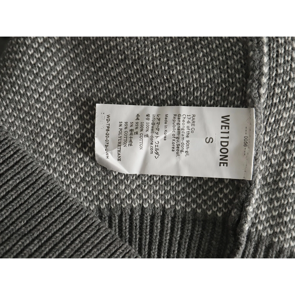 We11 Done jacquard logo knitted sweater TSK1,Cheap Replica Reps We11done
