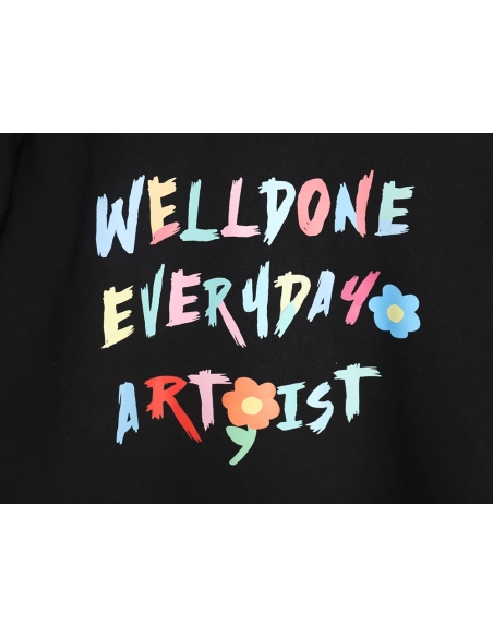 WE11 DONE Floral Colorful Letters Round Neck Sweatshirt TSK1,Cheap Replica Reps We11done