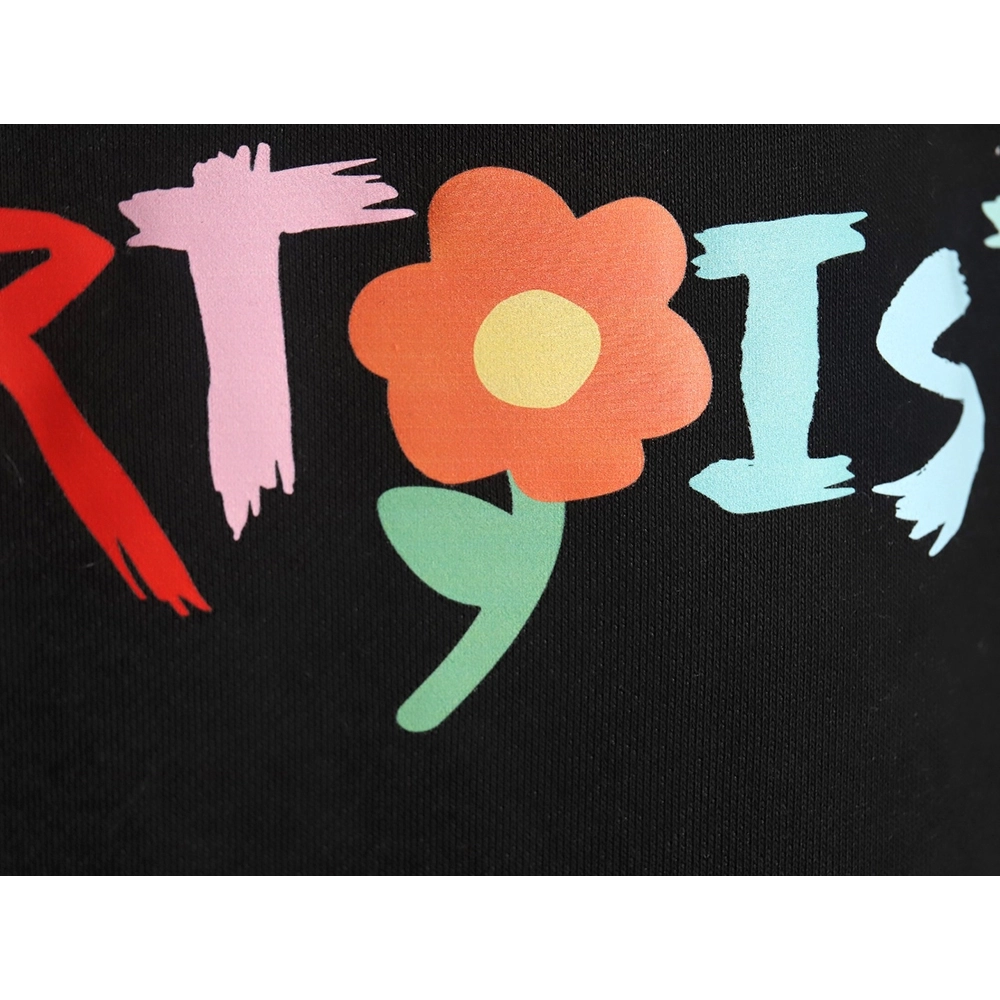 WE11 DONE Floral Colorful Letters Round Neck Sweatshirt TSK1,Cheap Replica Reps We11done
