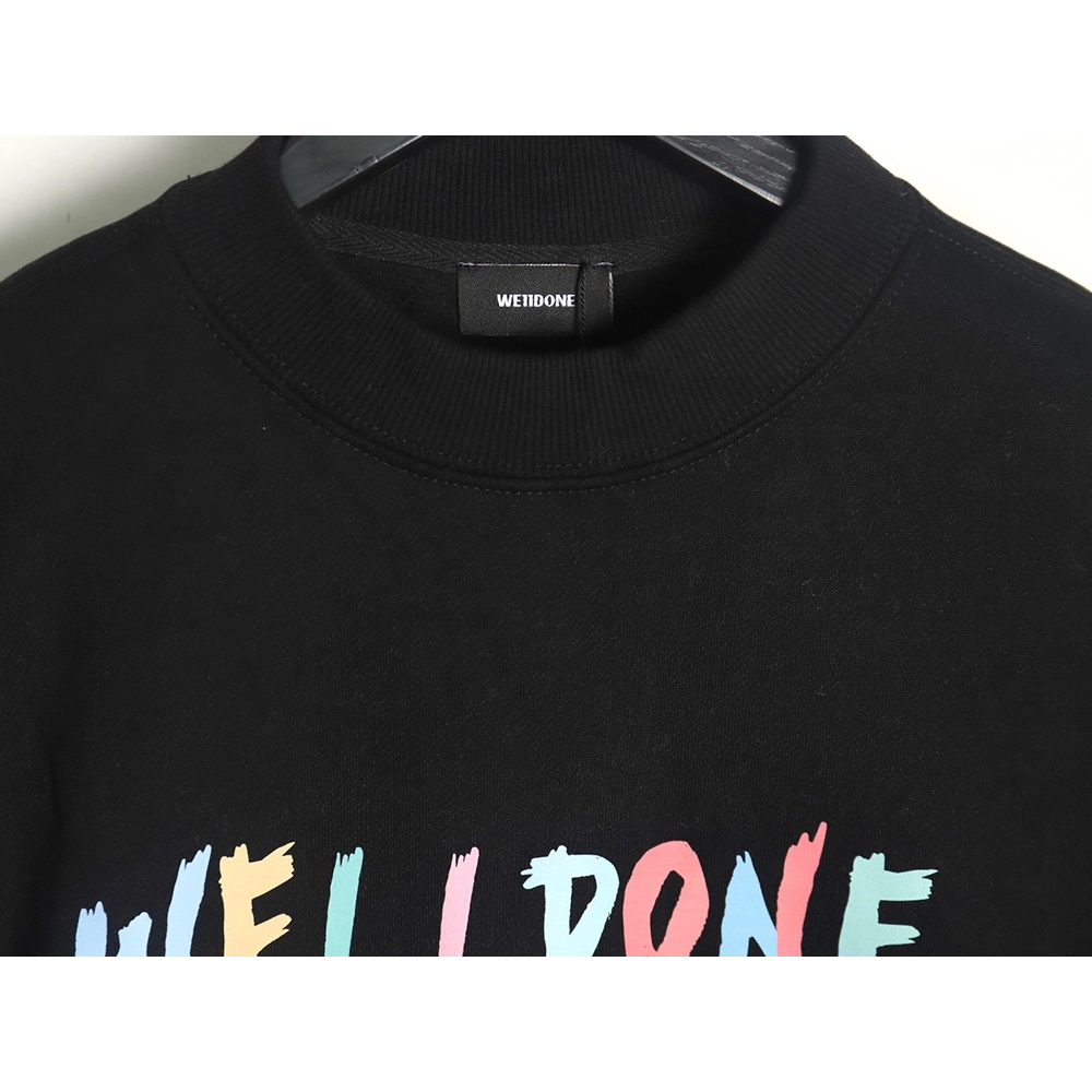 WE11 DONE Floral Colorful Letters Round Neck Sweatshirt TSK1,Cheap Replica Reps We11done