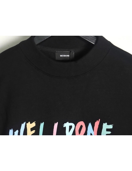 WE11 DONE Floral Colorful Letters Round Neck Sweatshirt TSK1,Cheap Replica Reps We11done