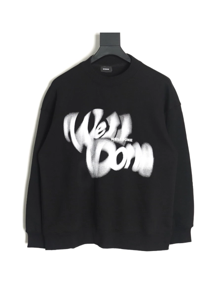 WE11 DONE Dynamic Lettering Round Neck Sweatshirt TSK1,Cheap Replica Reps We11done