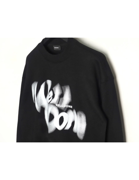 WE11 DONE Dynamic Lettering Round Neck Sweatshirt TSK1,Cheap Replica Reps We11done