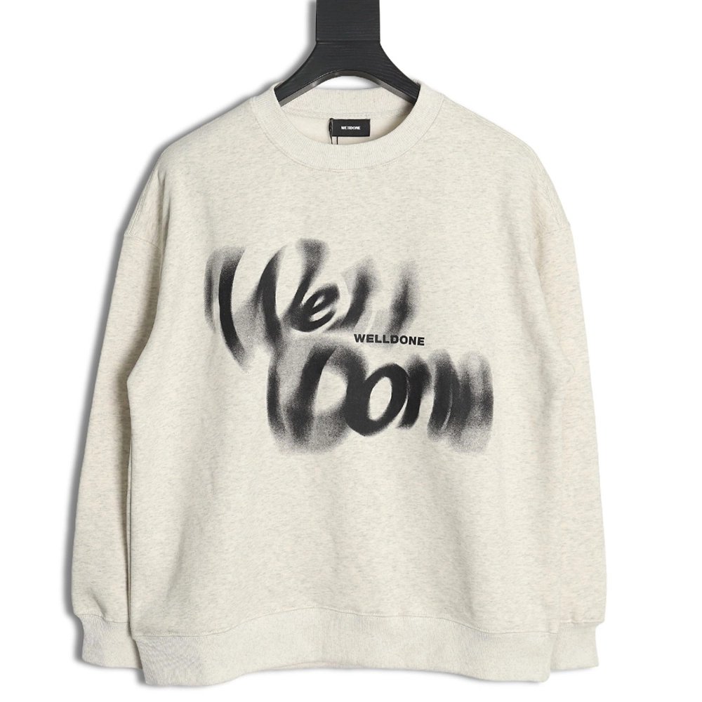 WE11 DONE Dynamic Lettering Round Neck Sweatshirt,Cheap Replica Reps We11done