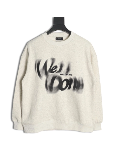 WE11 DONE Dynamic Lettering Round Neck Sweatshirt,Cheap Replica Reps We11done