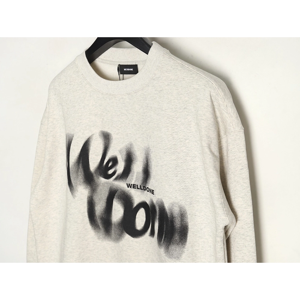 WE11 DONE Dynamic Lettering Round Neck Sweatshirt,Cheap Replica Reps We11done