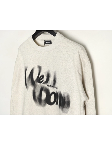 WE11 DONE Dynamic Lettering Round Neck Sweatshirt,Cheap Replica Reps We11done