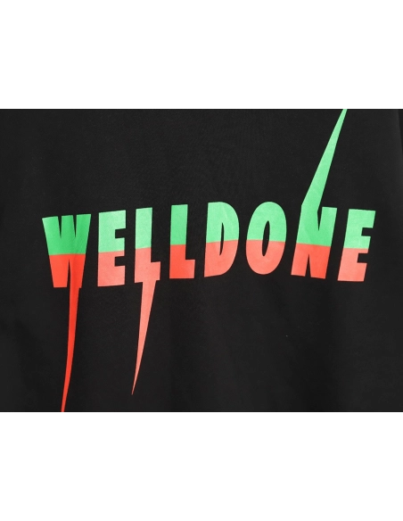 WE11 DONE Lightning Letters Crewneck Sweatshirt TSK1,Cheap Replica Reps We11done