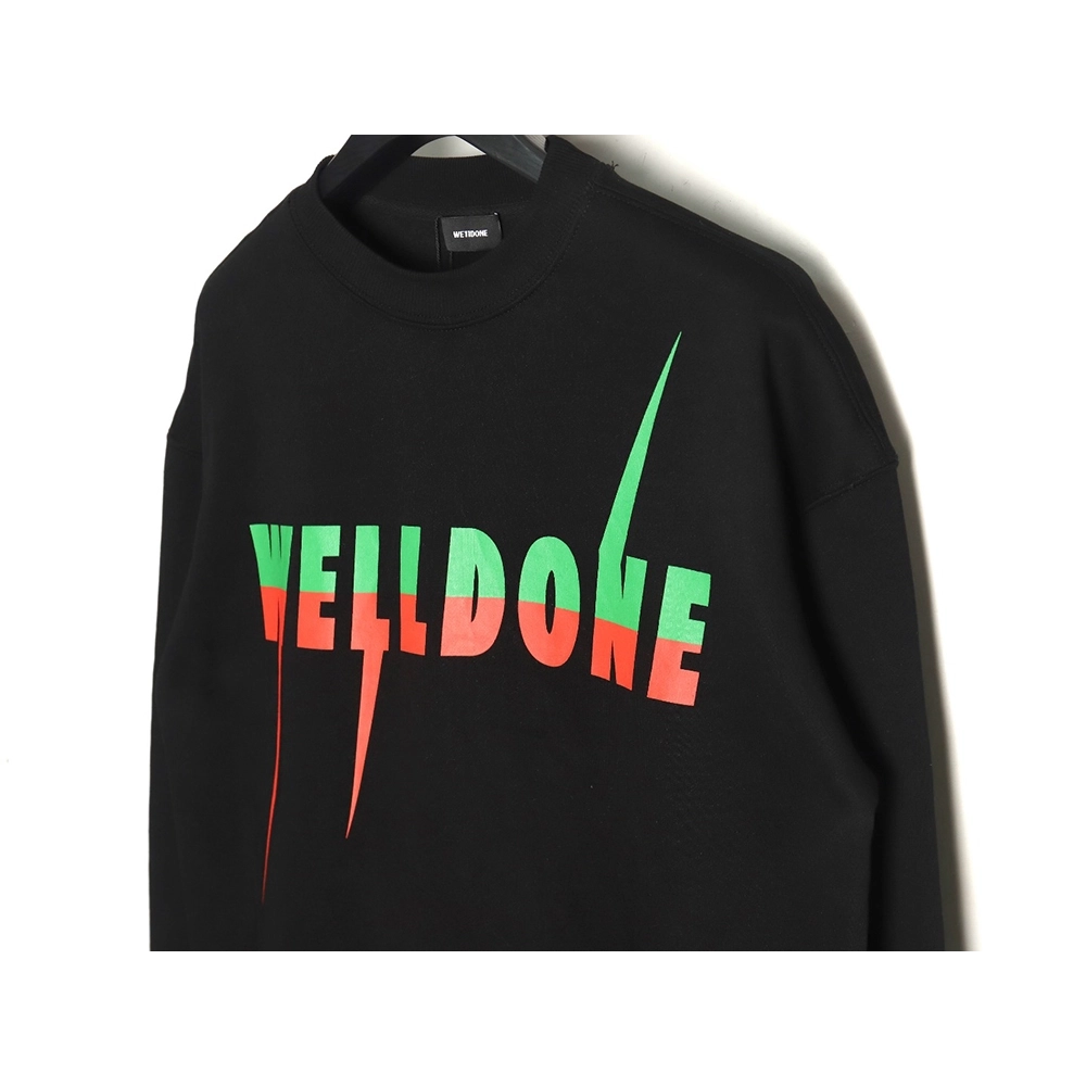WE11 DONE Lightning Letters Crewneck Sweatshirt TSK1,Cheap Replica Reps We11done