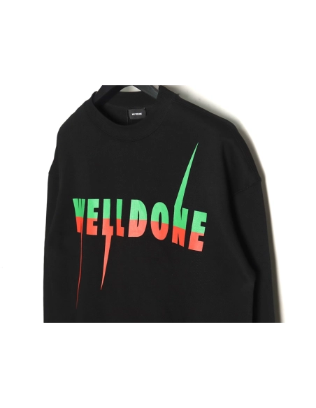 WE11 DONE Lightning Letters Crewneck Sweatshirt TSK1,Cheap Replica Reps We11done